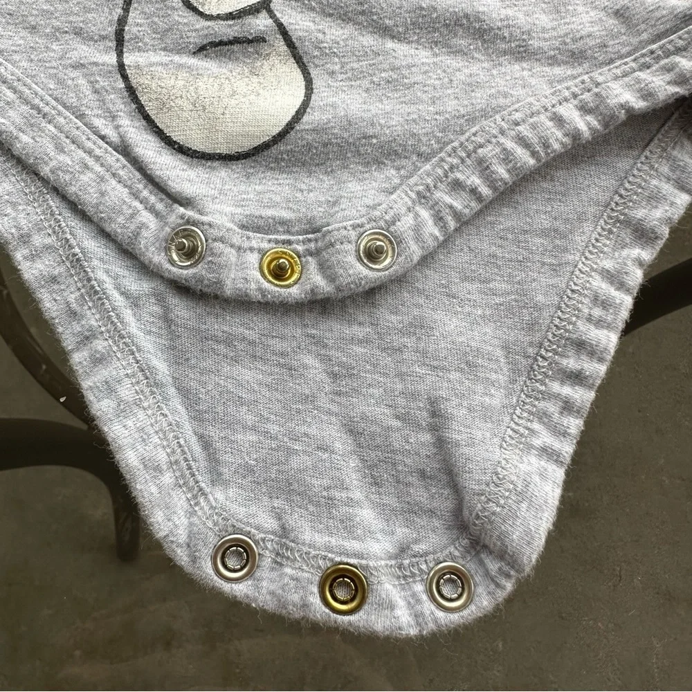 Disney Jumping Beans Vintage Mickey Mouse Long Sleeve Bodysuit in Gray - 3 Month